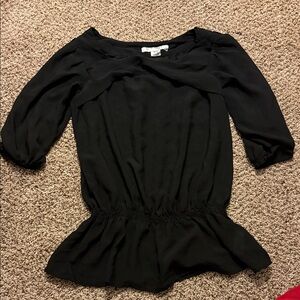 Mac & Jac Black Peplum Blouse